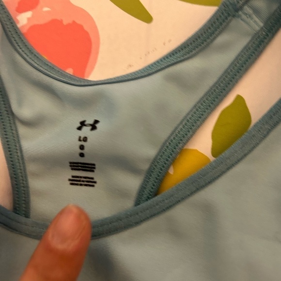 Under Armour, ladies, two-tone blue sports bra, large - Picture 3 of 5
